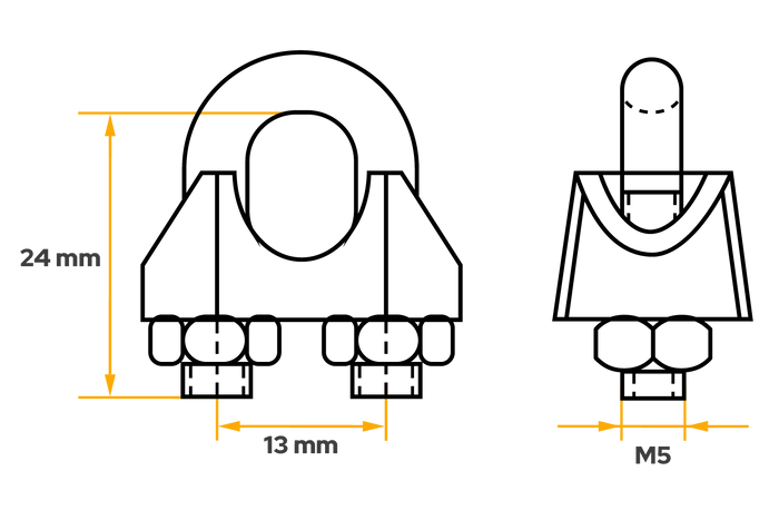 DROMET ZL.6 bågklämma för 6 mm rep