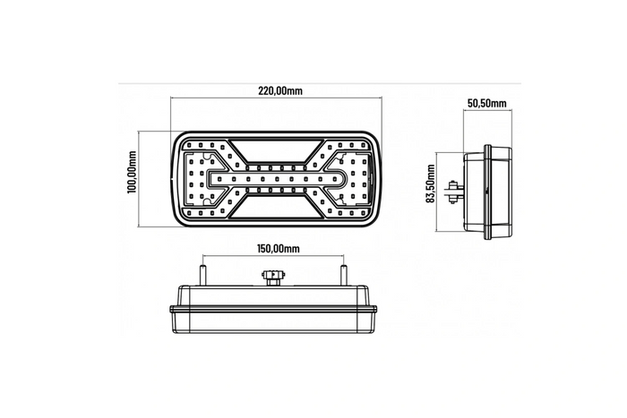 KAMAR X-SPIDER L2430+L2431 bakljus bajonett 5PIN 7 funktioner vänster+höger