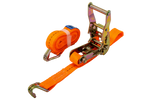 Set med fyra UNITRAILER 4m/25mm/1t orange transportband med spännare