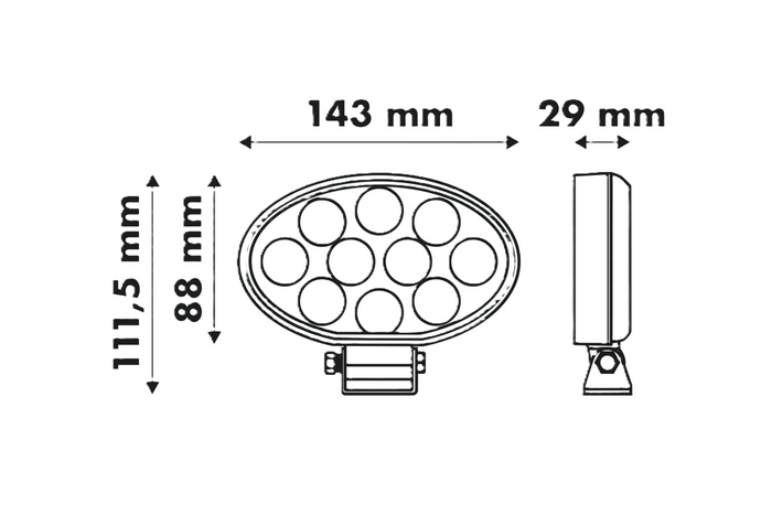LED-arbetslampa reflektor LAYTZ LY7401 40xLED 4000lm oval