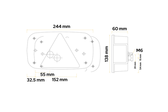 ASPÖCK Multipoint III baklykta, 7 funktioner, vänster