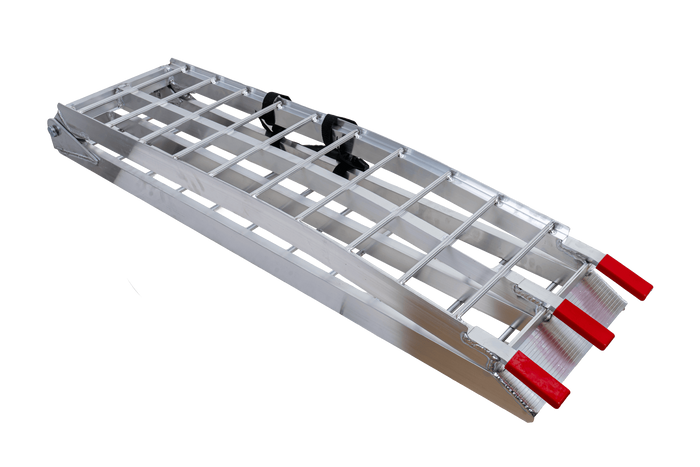 UNITRAILER ALR002 hopfällbara ramper aluminiumramper för släpvagnar 221cm 680kg med rem, set om 2