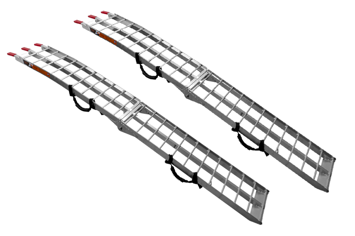 UNITRAILER ALR002 hopfällbara ramper aluminiumramper för släpvagnar 221cm 680kg med rem, set om 2