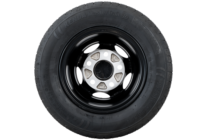 Förstärkt hjul för släpvagn KENDA TIRE 195/55 R10C 98/96N ALUMINIUM FÄLG STARCO svart 6Jx10"H2 5x112 ET:-4