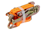 Set med fyra UNITRAILER 3m/25mm/1t orange transportband med spännare