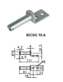 Sidogångjärn med handtag WINTERHOFF BSCH 10-320+BSCHG 10-17-A komplett släpvagnsmontering