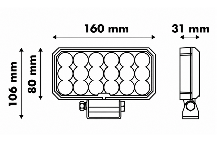 LED-arbetslampa reflektor LAYTZ LY7305 72xLED 7000lm rektangulär