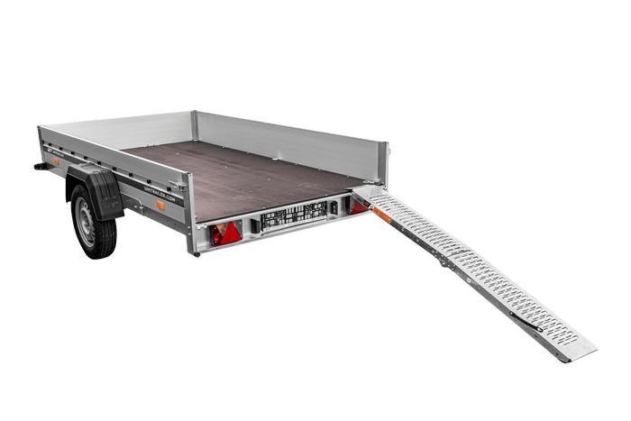 UNITRAILER ALR004B hopfällbar ramp stålramp för släpvagn 190cm 200kg