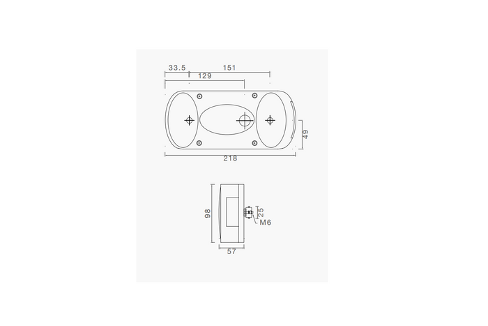 Baklykta ASPÖCK MIDIPOINT II 24-3210-007 bajonett 5PIN 5 funktioner universal