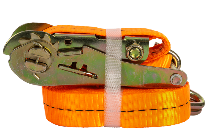 Set med fyra UNITRAILER 6m/25mm/1t orange transportband med spännare